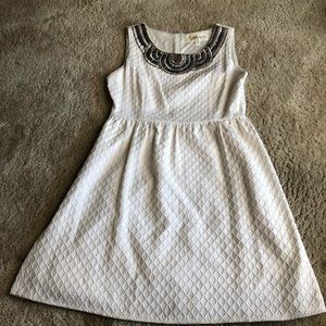 Off white dress with detailed collar